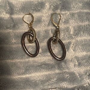 Gold and Bronze Hoop Earrings